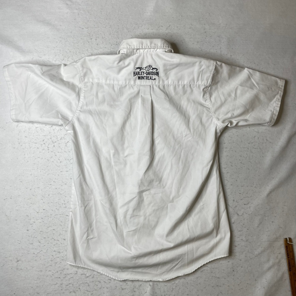 Red Kap Harley-Davidson Montreal Staff Shirt Mens Medium White Button Up ST82WH2 - Picture 3 of 7